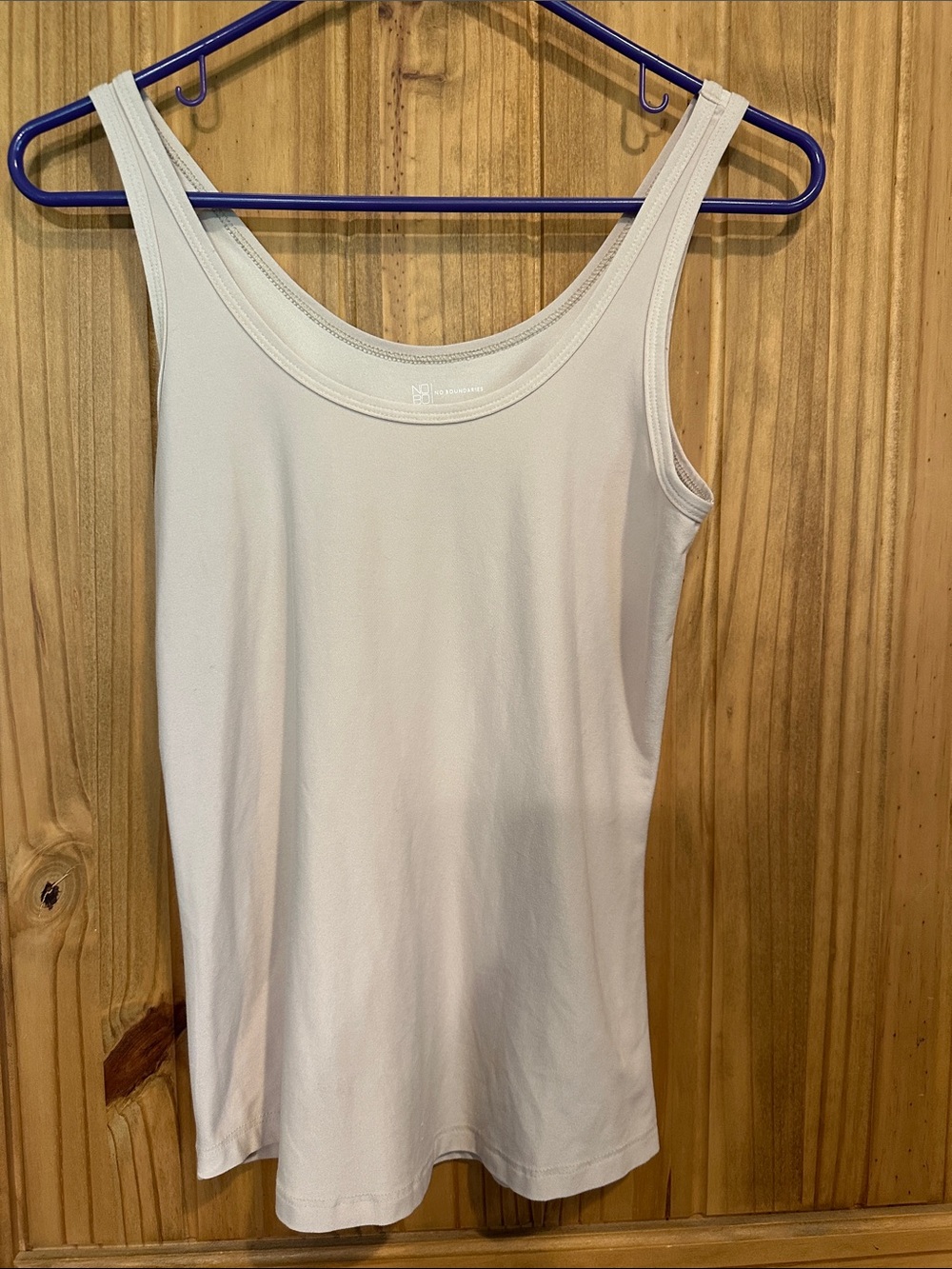 No Boundaries Light Cream Scoop Neck Tank Top